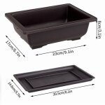 Pots de fleurs rectangulaires bonsaï, imitation d'argile violette, pot de plantes succulentes de jardin ... Pots de fleurs rectangulaires bonsaï, imitation d'argile violette, pot de plantes succulentes de jardin ...
