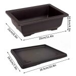 Pots de fleurs rectangulaires bonsa, imitation d'argile violette, pot de plantes succulentes de jardin ...