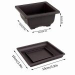 Pots de fleurs rectangulaires bonsa, imitation d'argile violette, pot de plantes succulentes de jardin ...