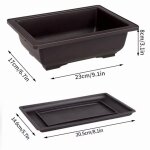 Pots de fleurs rectangulaires imitation argile violette bonsa pots jardin paysage plantes succulentes ...