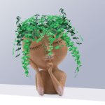 Pot de fleur en r�sine, figurine t�te de poup�e, plante succulente, jardini�re d'ornement de jardin, ...