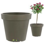 Jardini�re ronde - botle - Ø 58 cm - 54, 7 l - mobile a roulettes - gris pierre