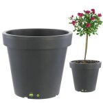 Pot de fleurs rond � 58 cm grand pot de culture 55 l mobile a roulettes anthracite