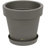 Pot de fleur rond cache pot 20 x 18 cm en plastique gris pot de plantes pot d'int�rieur et d'ext�rieur ...