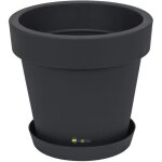 Pot de fleur rond cache pot 40 x 36 cm en plastique anthracite pot de plantes pot d'int�rieur et d'ext�rieur ...