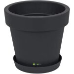 Pot de fleur rond cache pot 50 x 45, 5 cm en plastique anthracite pot de plantes pot d'int�rieur et d'ext�rieu ...