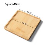 Pot de fleurs rond carr hexagonal en bois de bambou simple, jardinire de base, support de bonsa succulent, ...