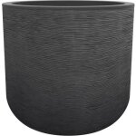 Pot de fleurs rond en plastique eda graphit up anthracite -  50 cm