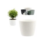 Pot de fleurs rond, pot de fleurs rainur�, cache - pot Ø 20 cm, pot de fleurs a rayures verticales, ...