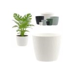 Pot de fleurs rond, pot de fleurs rainur�, cache - pot Ø 40 cm, pot de fleurs a rayures verticales, ...