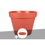 Pot de fleur rond toscane � 60 x h. 47 cm orange terre battue + soucoupe - eda