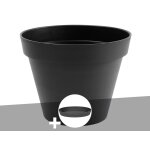 Pot de fleur rond toscane  80 x h. 66 cm anthracite + soucoupe - eda