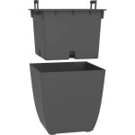 Pot de fleur stone diva carré avec bac amovible 43, 5 x 44, 2 cm - eda Pot de fleur stone diva carré avec bac amovible 43, 5 x 44, 2 cm - eda