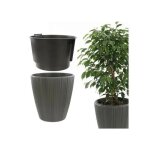 Pot de fleurs a structure rainur�e, rayures verticales, 47 cm, cache - pot pour plantes d'int�rieur, ...