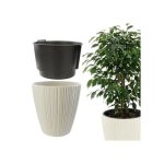 Pot de fleurs a structure rainur�e, rayures verticales, 47 cm, cache - pot pour plantes d'int�rieur, ...