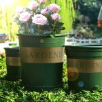 Pot de fleurs vert en forme de gallon de rose, fournitures de jardin, bassin de plantation, dcoration, ...