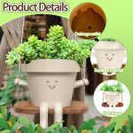 Pot de fleurs avec visage, pot fleur balan�oire, pots de succulentes visage souriant, pots de jardini�re ...