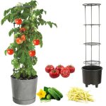 Jardini�re - vigne - Ø40 cm - plastique - gris b�ton - r�sistante aux intemp�ries