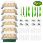 Pots de p�pini�re avec lampes de croissance, 6 paquets, plateaux de d�marrage de graines, semoir de semis, ...