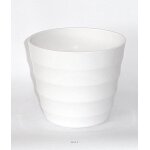 Pot en plastique blanc brillant cache pot h14 cm d16, 50 cm blanc neige