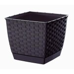 Pot plastique carré avec soucoupe drlk250 - s433 - gris anthracite - prosperplast Pot plastique carré avec soucoupe drlk250 - s433 - gris anthracite - prosperplast