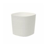 Pot avec r�serve d'eau - garden id respect - blanc 40 x 40 cm - 100% d�chets m�nagers - 100% recyclable ...