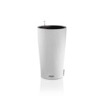 Pot rond lechuza color blanc �23 x h. 41 cm