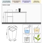 Pot de table maxi - cubi - kit complet, rouge scarlet brillant 26 cm