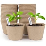 Pots de tourbe, 30 pots de dpart de graines de 3 pouces pot de ppinire rond, pots de plantes biodgradables ...