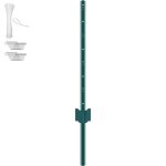 Poteaux de clture de 3 pieds - duoku - lot de 10 - poteaux en t en mtal robuste pour jardins, cours, ...