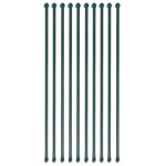 Poteau de jardin 10 pcs 1 m métal vert Poteau de jardin 10 pcs 1 m métal vert