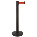 Poteaux mobiles � sangles reco - inox a sangle rouge 2m viso