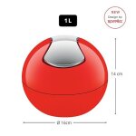 Poubelle ? bascule pp bowl 1l rouge