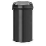 Poubelle  couvercle basculant brabantia touch bin 60 l noir