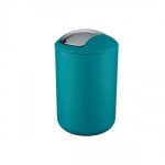 Poubelle avec couvercle  bascule - brasil - 6 litres turquoise wenko