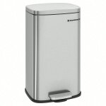 Poubelle de cuisine, 30l, couvercle � charni�re, fermeture lente, anti - odeur et hygi�nique, argent