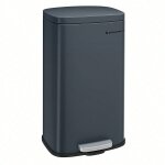 Poubelle de cuisine, 30l, seau interne en plastique, couvercle  charnire, gris anthracite