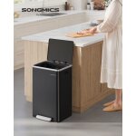 Poubelle de cuisine 50 l, avec 15 sacs poubelle, en acier, seau intrieur amovible en plastique, avec ...