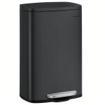 Poubelle cuisine 50l, poubelle bureau, fermeture en douceur, avec p�dale, en acier, seau int�rieur, noir ...