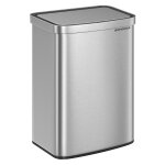 Poubelle de cuisine automatique 50 l, en acier, filtres  charbon, fermeture en douceur, argent mtallique ...