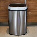 Poubelle de cuisine automatique majestic silver argent acier inoxydable 58 l