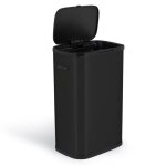 Poubelle de cuisine push acier inoxydable noir 60l