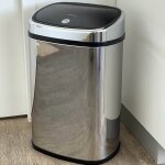Poubelle de cuisine push city argent acier inoxydable 50 l