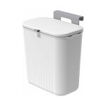 Poubelle de cuisine suspendue de 2, 4 gallons avec couvercle - poubelle durable, sans odeur et polyvalente ...