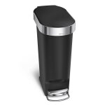 Poubelle etroite  pdale et rebord 40l code n noire