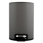 Poubelle ? p?dale inox riku 5l gris mat