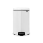 Poubelle p?dale newlcon 20l blanche Poubelle p?dale newlcon 20l blanche
