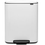 Poubelle � p�dale brabantia avec 2 seaux int�rieurs - 2 x 30 litres - blanche