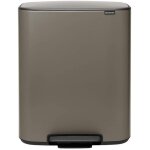 Poubelle  pdale brabantia bo 2 x 30 litres - platinum
