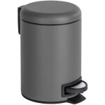 Poubelle � p�dale leman, 3l, petite poubelle salle de bain, acier mat, 3l, 17x25x22. 5 cm, gris - wenko ...
